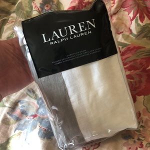 RALPH LAUREN European Sham 29”x 30” LINEN pillowcases Natural colorblock $89 NEW